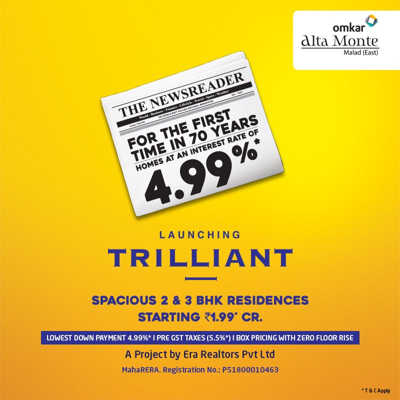 Launching Trillants in Omkar Altamonte at Lowest Down Payments 4.99 percent